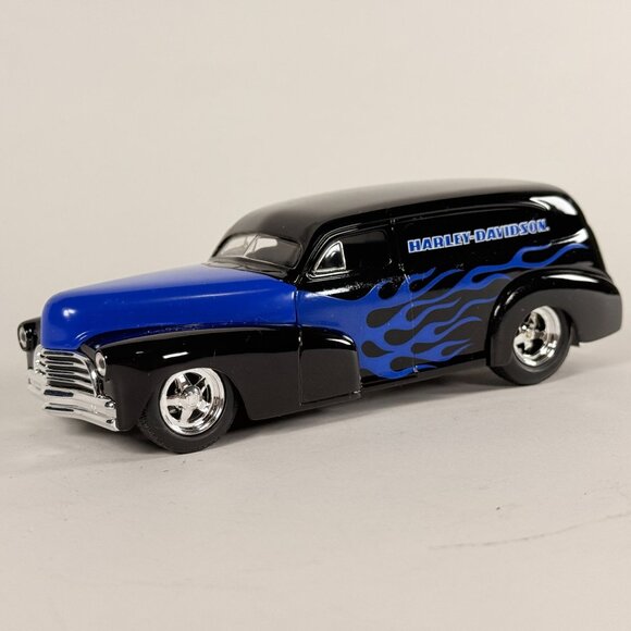 Harley-Davidson 1946 Chevy Street Rod Coin Bank 1:25 Liberty Classics Black Blue - Picture 4 of 14